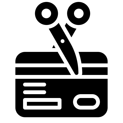 Cut card credit card visa cut card icon