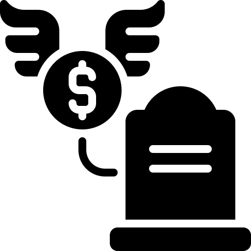 Gravestone business and finance gravestone money icon