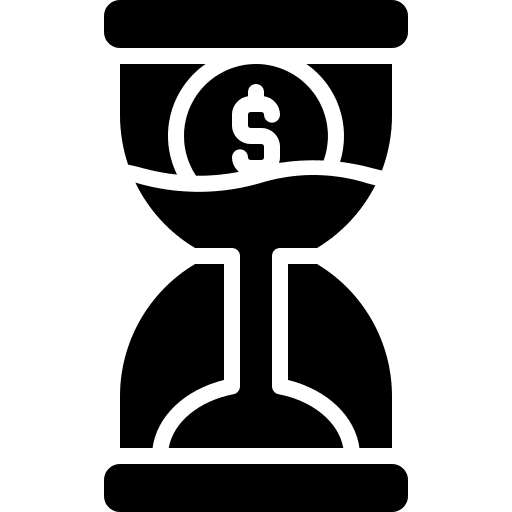 Hourglass sandglass clock coin icon