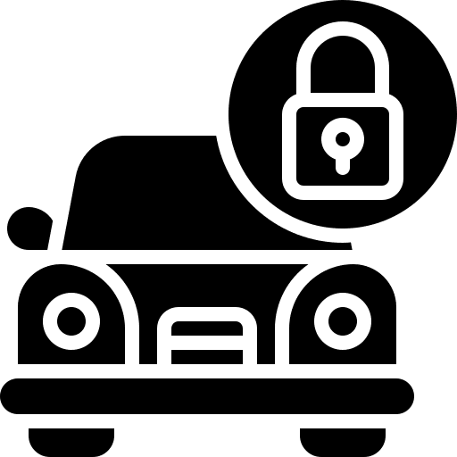 Locked car security locked car secure icon