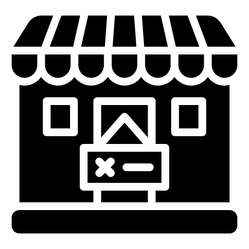 Shop close closed shop icon