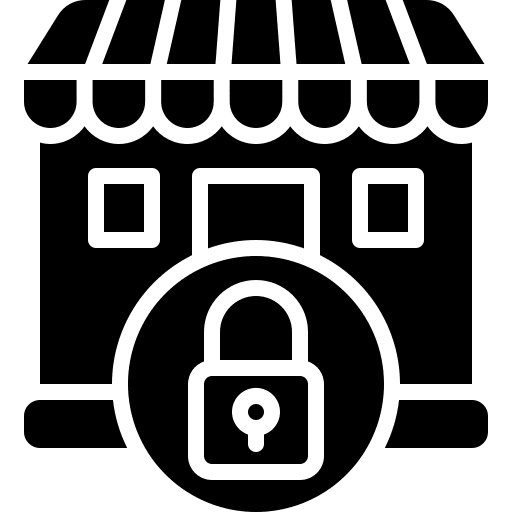 Store lock shopping store payment icon