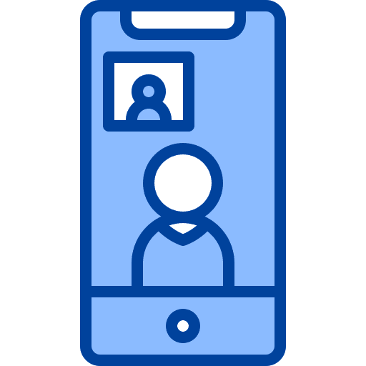 Video call technology communications touch screen icon