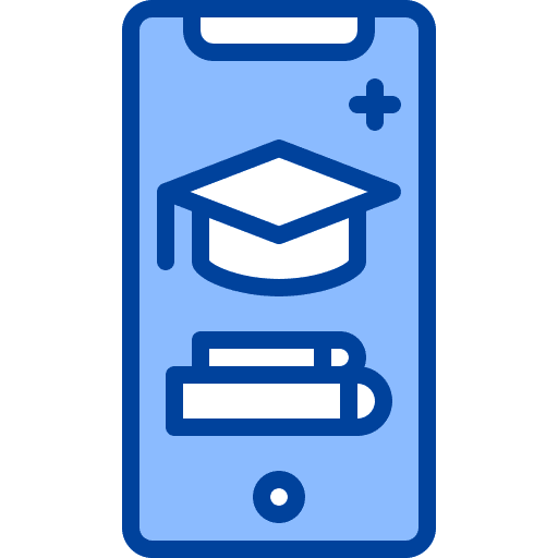 Online learning communications technology smartphone icon