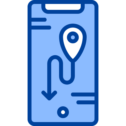 Point mobile phone communications technology icon