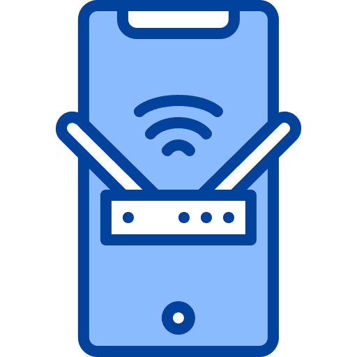 Router smartphone touch screen communications icon