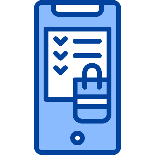Shopping list touch screen shopping list communications icon