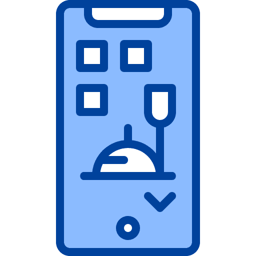 Table reservation touch screen mobile phone technology icon