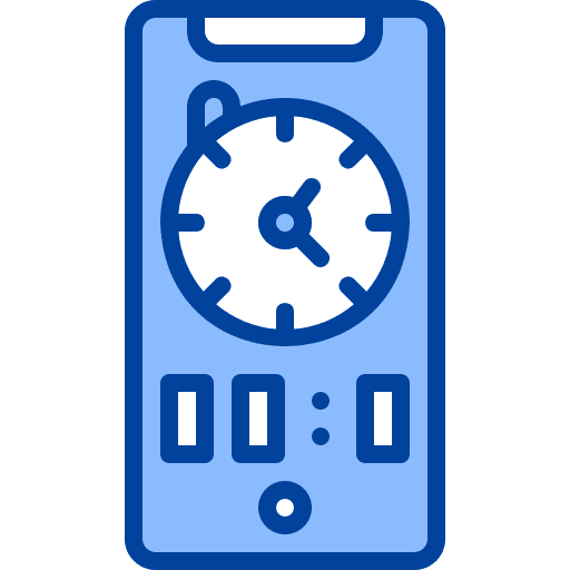Timer communications mobile phone technology icon