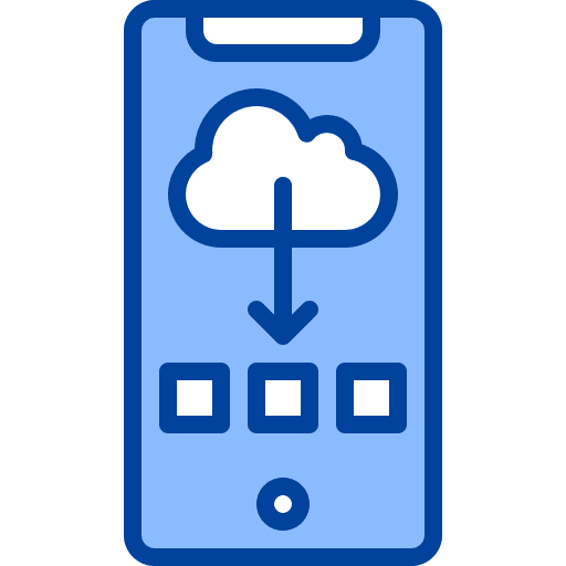 Upload touch screen mobile phone communications icon