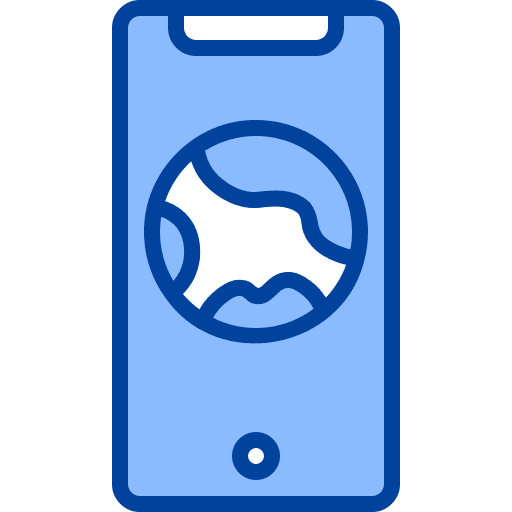 World touch screen communications technology icon
