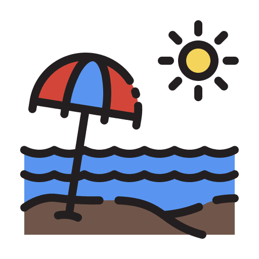 Beach sun summer beach umbrella icon Beach sun summer beach umbrella icon