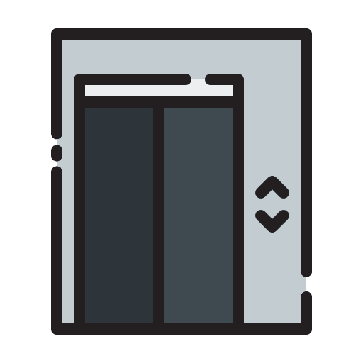 Elevator architecture and city hotel elevator buttons icon Elevator architecture and city hotel elevator buttons icon