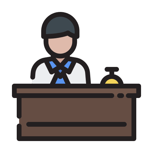Receptionist hotel service lobby hotel icon