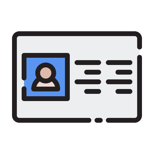 Visa identity document identification icon