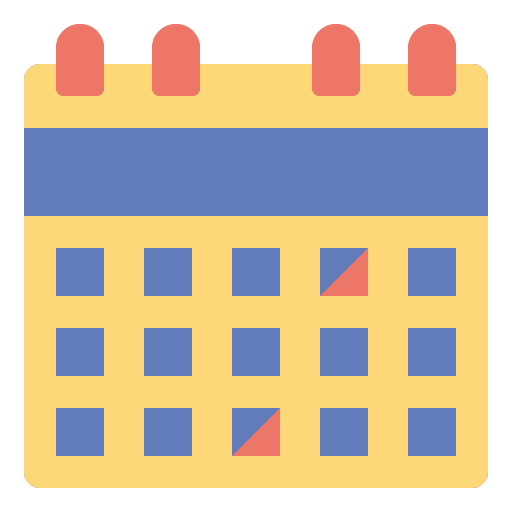 Calendar time and date administration organization icon