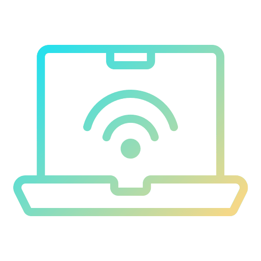 Laptop wifi internet signal icon
