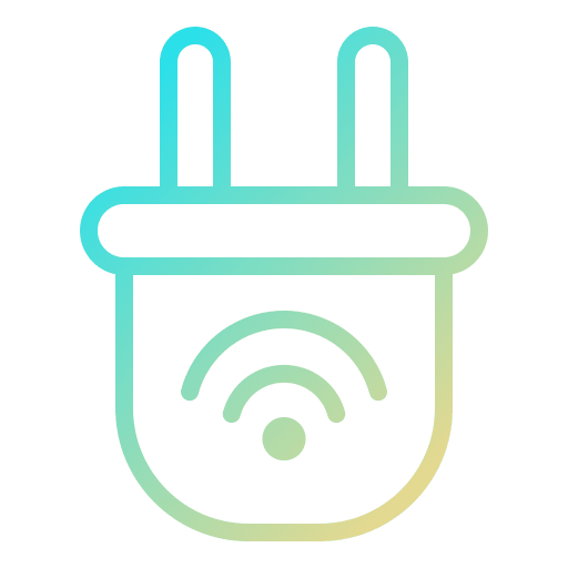 Smart plug internet of things electric outlet wifi icon