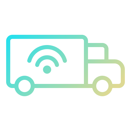 Truck internet of things shipping and delivery wifi icon Truck internet of things shipping and delivery wifi icon