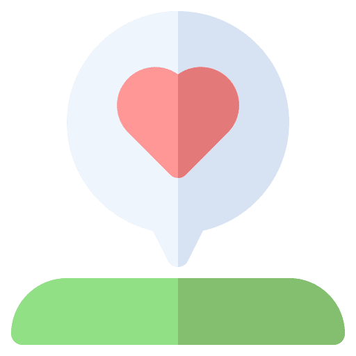 Love heart map navigation icon