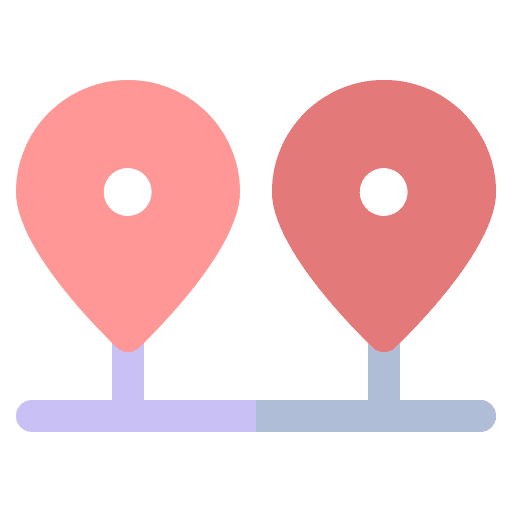 Transition maps and location pin location icon