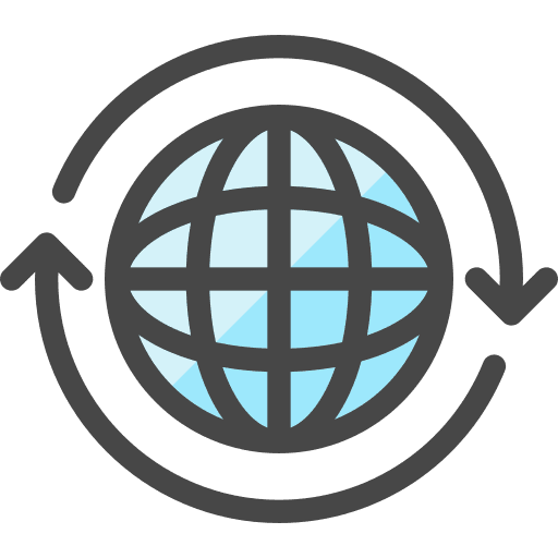 Globe shopping global area icon