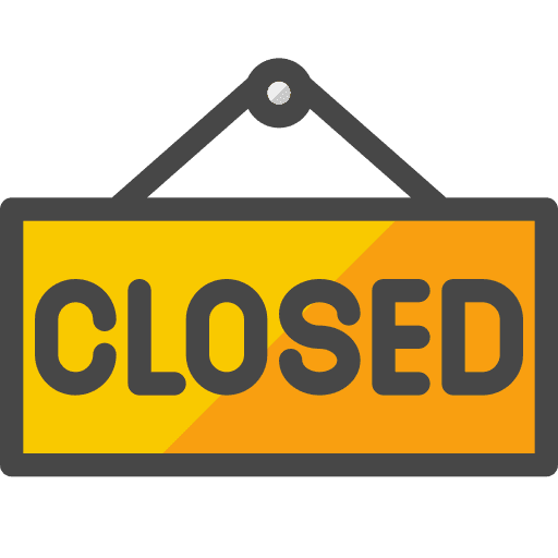 Board closed business shopping icon Board closed business shopping icon