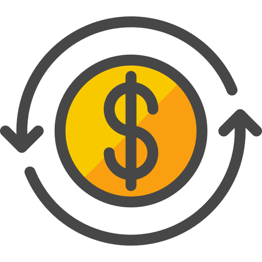 Coin arrows business and finance business icon Coin arrows business and finance business icon