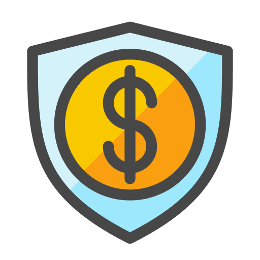 Shield safe money safety icon Shield safe money safety icon