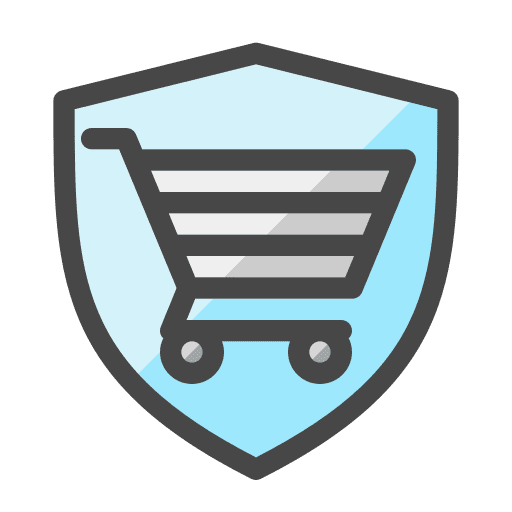 Shopping cart protection safety security icon Shopping cart protection safety security icon