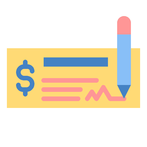 Cheque currency check business and finance icon