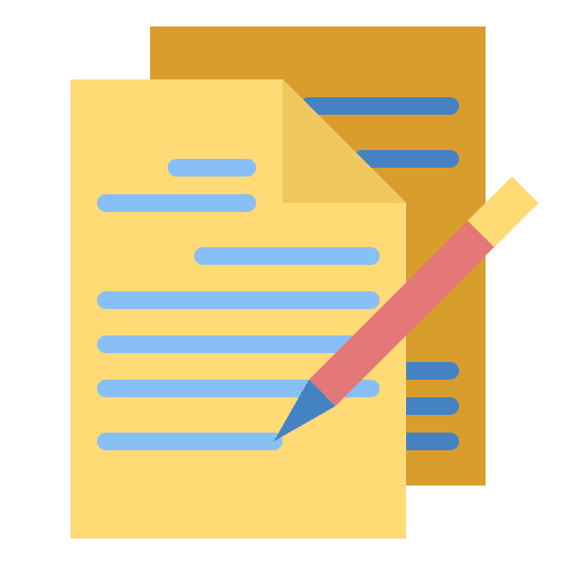 Contract pen paper contract icon