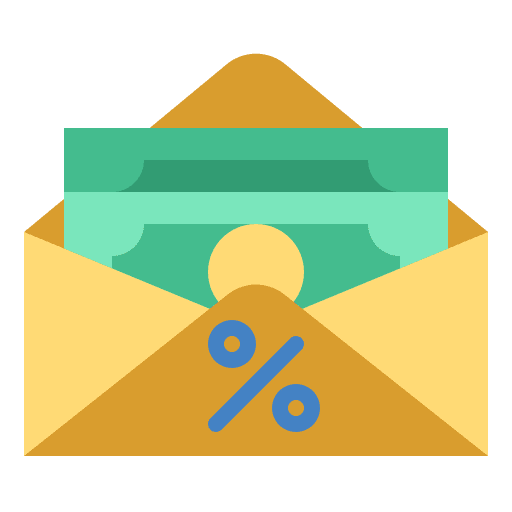 Deposit percentage money bank icon