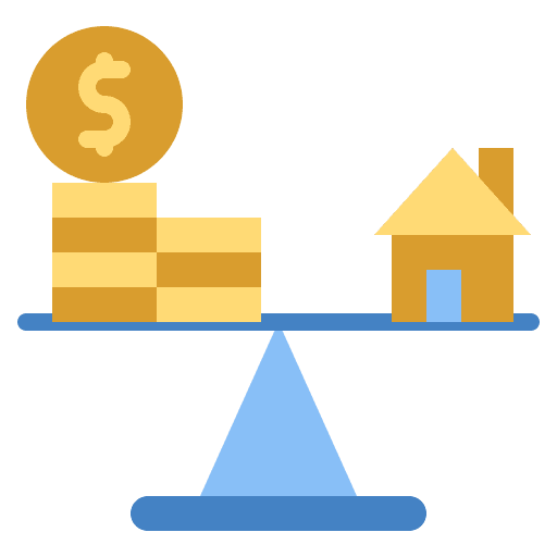 Mortgage investment scale mortgage icon Mortgage investment scale mortgage icon