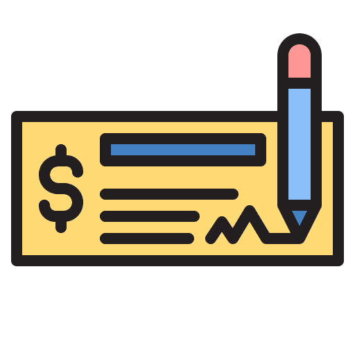 Cheque cheque check currency icon
