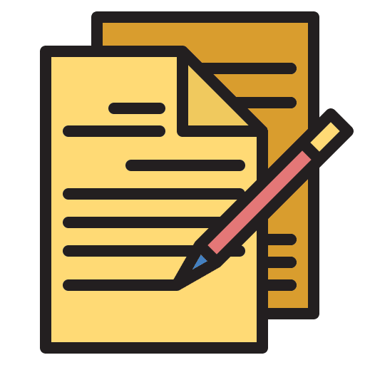 Contract pencil contract paper icon