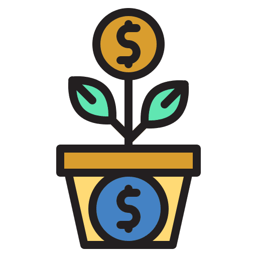 Growth plant business currency icon Growth plant business currency icon