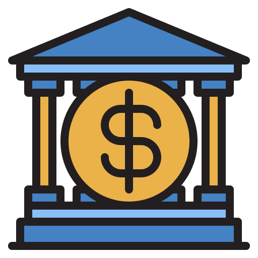 Bank checking account business and finance bank icon Bank checking account business and finance bank icon