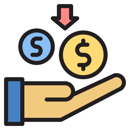 Income receipts chart increase icon Income receipts chart increase icon