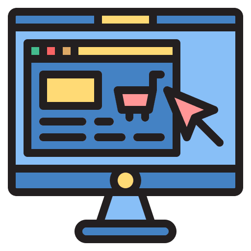 Online shopping online shop commerce and shopping marketing icon Online shopping online shop commerce and shopping marketing icon