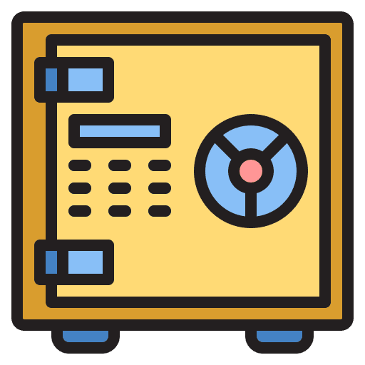 Safe box business and finance saving protection icon Safe box business and finance saving protection icon
