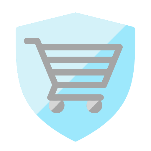 Shopping cart trade shop safety icon Shopping cart trade shop safety icon