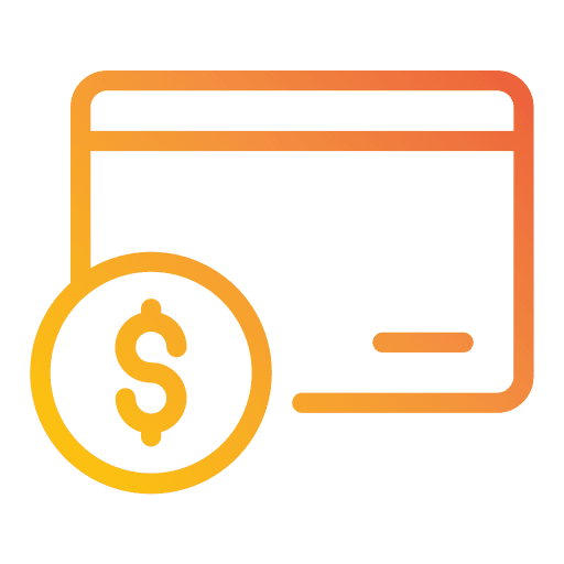 Credit card banking debit card coin icon
