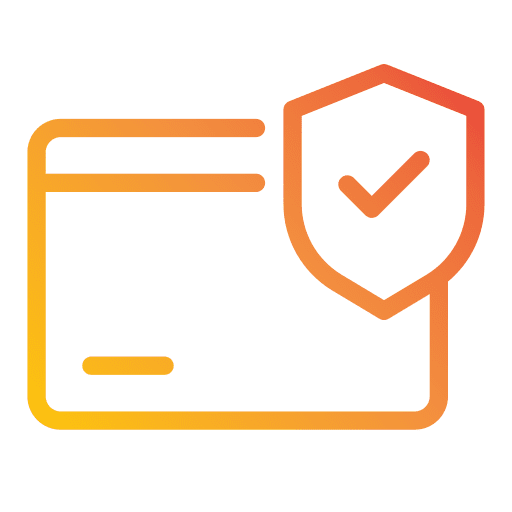 Credit card security secure shield icon