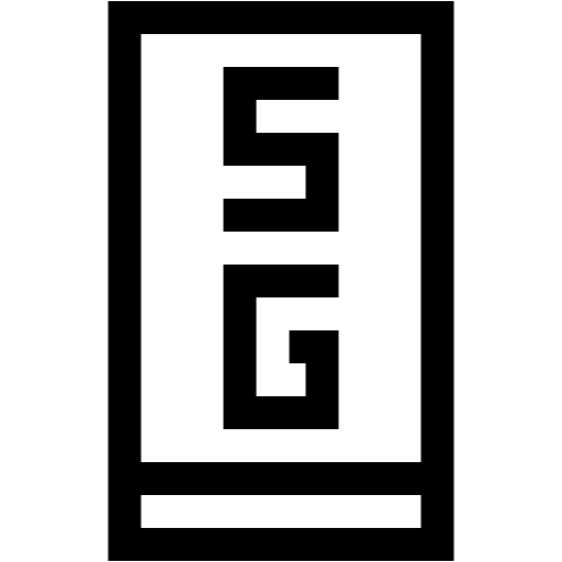 Smarphone 5g communications signals icon Smarphone 5g communications signals icon