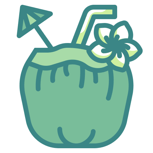 Coconut beach beverage party icon