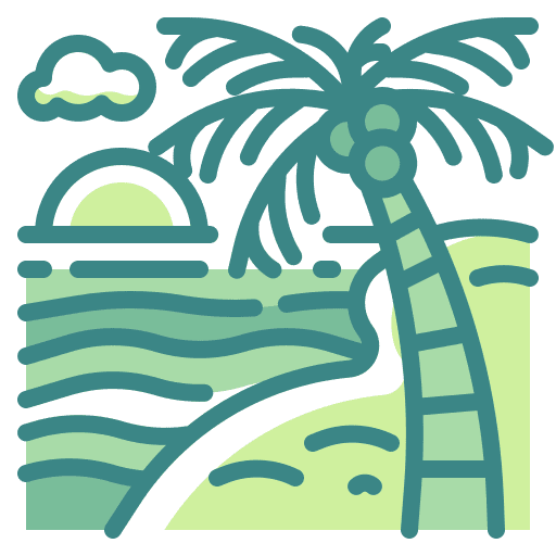 Beach summer tropical beach icon