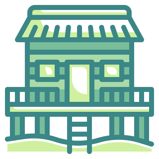 Hut beach home house icon