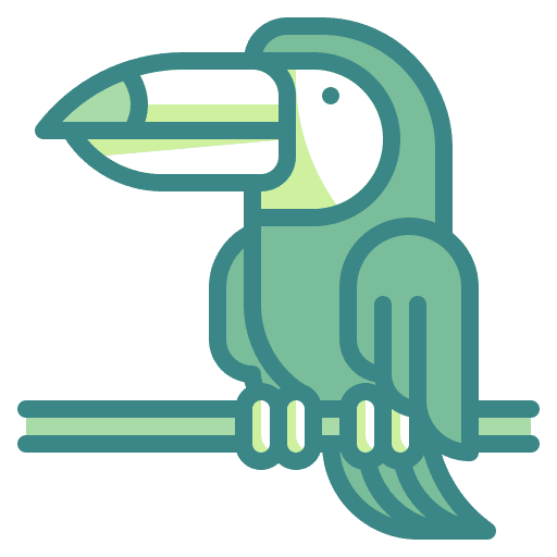 Toucan beak wings flight icon