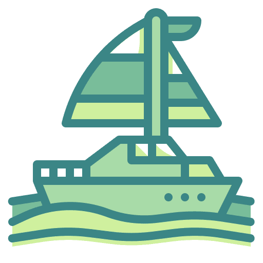 Yacht transportation sailboat ship icon